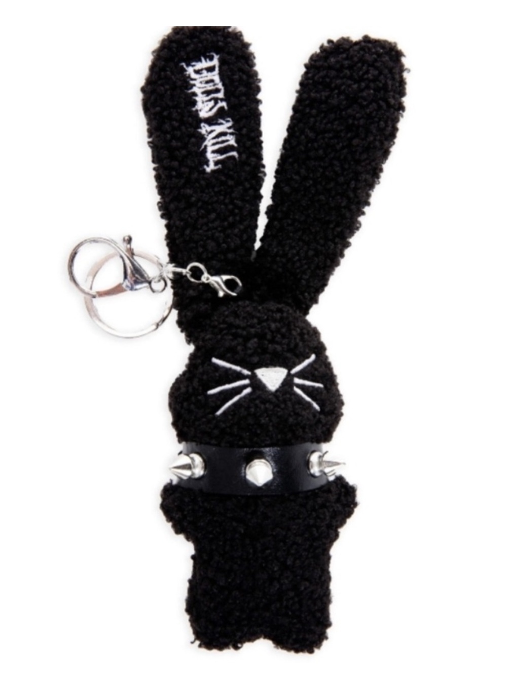 Dolls Kill Black Fuzzy Bunny Rabbit Keychain Bag Charm Punk Goth